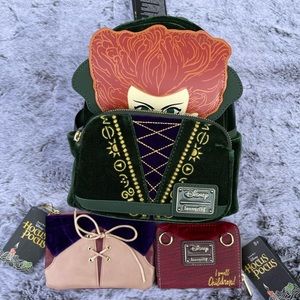Disney, hocus-pocus, mini backpack, and wallet combo